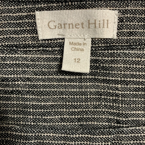 Garnet Hill Women’s 100% Linen Charcoal/White Mini Dress Size 12 Minimalist - Picture 6 of 11
